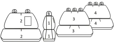 Produktbild von ATRA Sitzschonbezug Sitzbezüge Set Vorne und Hinten Schwarz für VW CRAFTER 30-35 Bus (2E) passend für MERCEDES-BENZ SPRINTER 3,5-t Bus (906)