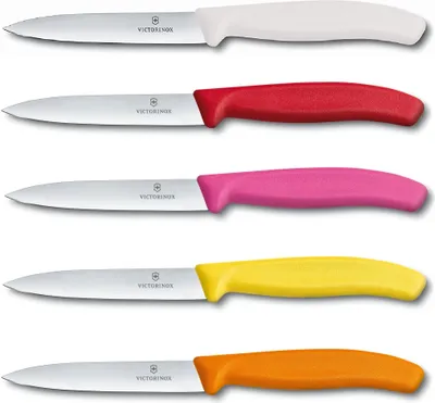 Produktbild von Victorinox | Gemüsemesser Set | scharfe Klinge | bunte Vielfalt | perfekt zum Schneiden und Schälen | 5-teiliges Set | langlebig und hochwertig