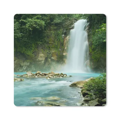 Produktbild von MuchoWow® Mauspad Mousepad Dschungel - Natur - Wasserfall 20x20 cm - Mousepads - Maus Mat - Pad - Mausunterlage - Desk Mat - Bureauartikeln