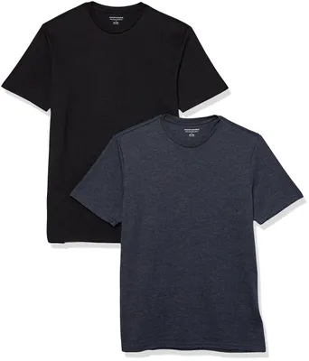 Produktbild von A. Essentials Herren T-Shirt Regular Fit Kurzarm Rundhalsausschnitt 2er Pack Bla