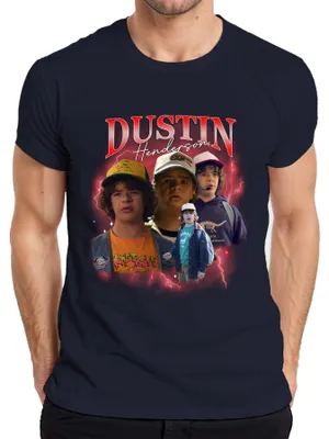 Produktbild von Dustin Henderson Stranger Fan Geschenk Retro 80er Vintage Hawkins Herren T-Shirt, Navy, S