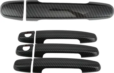 Imagen del producto de Moldura decorativa para el pomo de la puerta, con diseño de fibra de carbono, compatible con Corolla, Vios, Yaris y RAV4