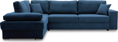 Produktbild von Ecksofa mit schlaffunktion, Schlafsofa mit Bettkasten, L-förmig, FESTINA 290/230cm LINKS, Dunkelblau