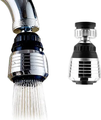 Produktbild von 2-teiliges Küchenarmatur-Luftsprudler-Set, 360° schwenkbarer Armaturkopf, 2-stufiger Küchenarmatur-Luftsprudler mit Düsenadaptern für Küche und Bad