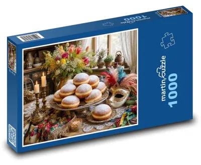 Produktbild von Puzzle 1000 Karnevalsfeier bei Kerzen - martinpuzzle