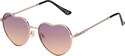 Produktbild von Damen Sonnenbrille Herz Form Designer 80er Modern Urlaub Sommer Strand 30497 Lila-Braun