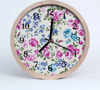 Produktbild von Holzuhr 20fi cm wanduhr - Rosen Blumen