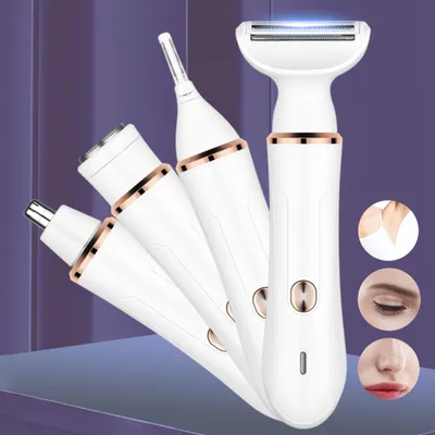 Produktbild von Epilierer, 4 In 1 Elektrischer Haarentferner, Wasserdichter Damenrasierer, Wiederaufladbar Haartrimmer, Elektrorasierer mit USB, für Frauen