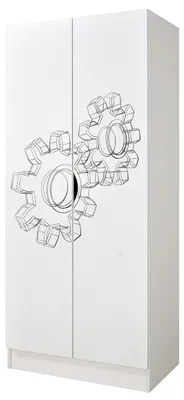 Produktbild von Funktionaler Weißer Holzschrank mit Schiebetüren für Kinder