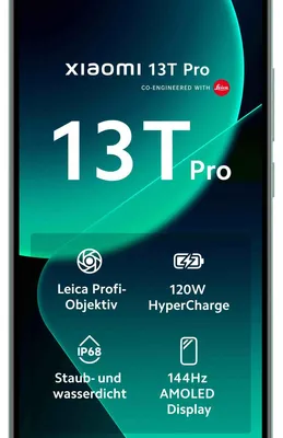 Immagine prodotto di Xiaomi 13T Pro Smartphone 5G 6.67" AMOLED 144Hz Android 13 16GB RAM 1TB Verde