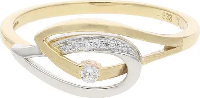 Produktbild von Ring Gold und Weißgold 333 Zirkonia JL10-07-3418 Juwelmalux Größe 54