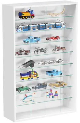 Productafbeelding van Vitrinekast staande hangende wandvitrine - schuifdeuren - 60 x 105 x 20 cm