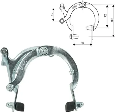 Produktbild von Wag 72/99 Mm Felgenbremssattel Silber  Silber One Size