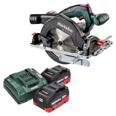 Zdjęcie produktu dla Metabo KS 18 LTX 57 Akumulatorowa pilarka tarczowa 18 V 165 mm + 2x akumulator LiHD 8,0 Ah + ładowarka