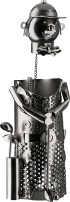 Immagine prodotto di Gilde Flaschenhalter, Mann, "Golfer", Metall, silberfarben, VE 2, L. 13 cm, B. 13 cm, H. 32.5 cm 65091 4063387650912