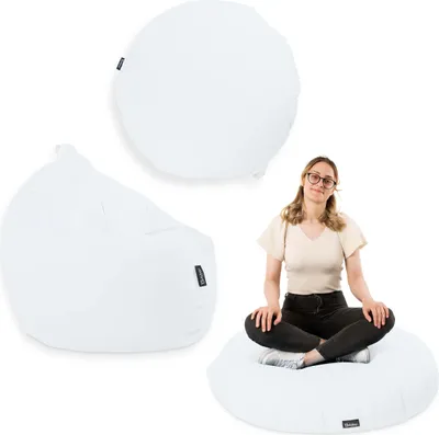 Produktbild von Sitzsack mit füllung 2 in 1 Sitzkissen Bean Bag Outdoor Indoor Wasserfest | Weiß 125cm