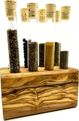 Produktbild von Kräuterregal ALL YOU NEED Olivenholz, Glas mit Naturkorken
