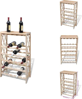 Image de vidaXL Casier à vin pour 25 bouteilles en bois massif de sapin - Casiers à vin