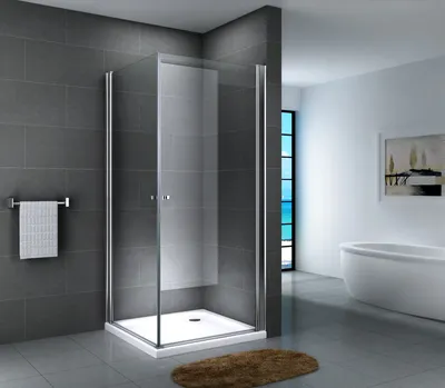 Produktbild von Glasdusche Aller Set 5 cm Höhe: 2,0 m, Ausführung:Gestreift, Größe: :80 x 80 x 190 cm Höhe: 2,0 m, Duschtasse:ohne Duschtasse und Ablauf