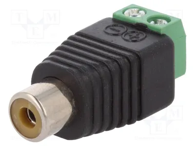 Obrázok produktu pre 1x konektor: Adaptér, mono RCA zásuvka, svorkovnica, pin: 2. RCA-F, zásuvka RCA (Cinch)