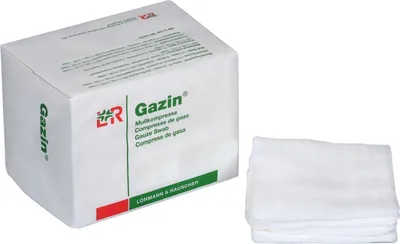 Produktbild von Lohmann & Rauscher Gazin Mullkompresse 8- fach unsteril 100 Stück 7,5 x 7,5 cm