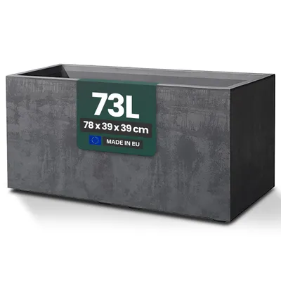 Produktbild von XL Pflanzkasten „Millennium“ 78x39x39 cm – 73L Volumen – Anthrazit – Wetterfester Pflanzkasten für Garten, Balkon & Terrasse