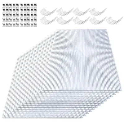Produktbild von Peviasot Polycarbonat Stegplatten Set 28 Stück 4 mm klar, 0,6 kg/m², für Gewächshaus, Dach & Terrasse, inkl. 50 W-Clips & 50 Z-Clips aus 304 Edelstahl