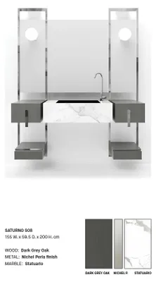 Produktbild von Grau Badezimmer Waschbecken Armaturen Badezimmer Möbel Italien Stil Waschbecken