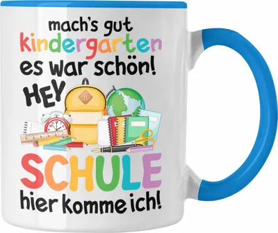 Produktbild von Trendation - Schulkind 2023 Einschulung Mädchen Junge Geschenk Schultüte Tasse Schulstart Erster Schultag Schuleinführung Schulanfang Geschenkidee (Blau)