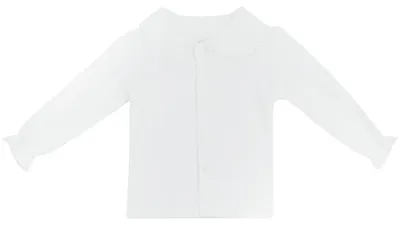 Productafbeelding van Baby jongens- en meisjes katoenen shirt met lange mouwen, Peter Pan kraag, knoopsluiting en elastische manchetten