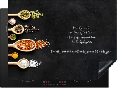 Produktbild von KitchenYeah© Herdabdeckplatte Zitate - Sprichwörter - Muttis Rezept - Küche , 70x52cm, Küche Deko, Glaskeramikkochfeld Herdabdeckung, Abdeckplatte fùr Kochfeld