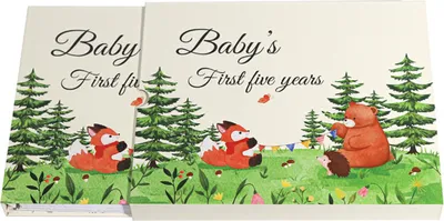Produktbild von Baby Erinnerungsbuch 0–5 Jahre, neutrales Babyalbum für Jungen & Mädchen, Meilenstein Tagebuch & Fotoalbum, Geschenk zur Geburt & Taufe, 132 Seiten