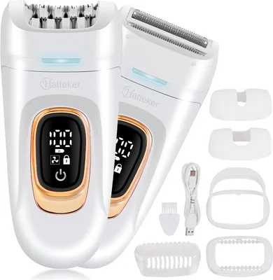 Produktbild von HATTEKER Damen Epilierer 2-in-1 – Rasierer & Epilierer mit Edelstahlklinge, USB-Ladung, für Gesicht & Körper