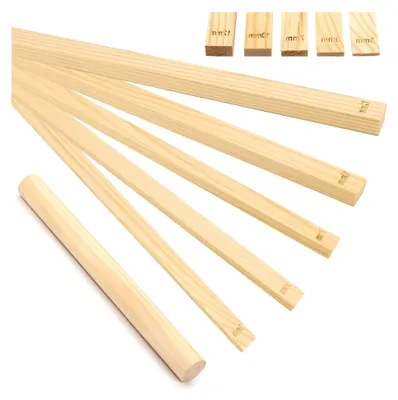 Produktbild von Set aus 11 Töpfer-Rollführungsstäben und Nudelholz aus Holz für Polymer-Ton