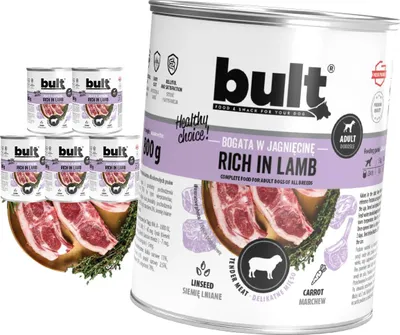 Produktbild von Bult Nassfutter Für Hunde, Dose, Reich An Lamm, Set 6X800G