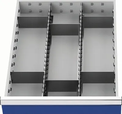 Produktbild von Schubladenunterteilungsmaterial Fronthhe 150 mm 2 Lngs-/6 Querteiler Schubladenbreite 450 mm
