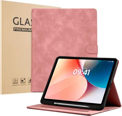 Produktbild von LBH Tablet Schutzhülle + 2x 9H Display Glas für Apple iPad Pro 6. Gen 12.9 Zoll Cover Case Schutz Tablet Farbe: Rosa