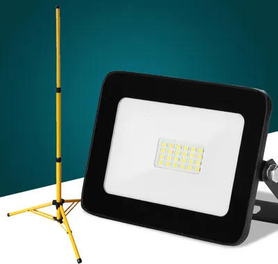 Produktbild von Jopassy 20W LED Baustrahler Fluter Stativ Flutlicht Scheinwerfer Außenstrahler Arbeitsleuchte Bauscheinwerfer IP66 Wasserdicht Kaltweiß