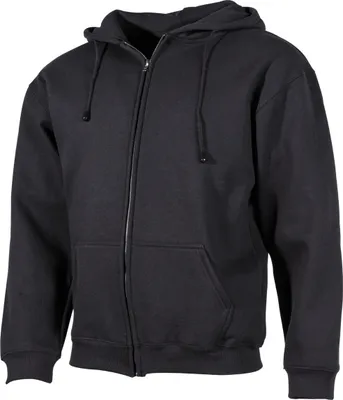 Produktbild von Kapuzen Sweatshirtjacke, Pc, 340G/M², Schwarz   4Xl