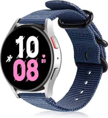 Produktbild von Strap-it Samsung Galaxy Watch 5 - 44mm Nylon-Schnallenarmband (Blau)