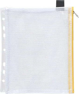 Produktbild von Reißverschluss-Beutel A5 PVC mit Abheftrand und Zip gelb Packung mit 10 Stück