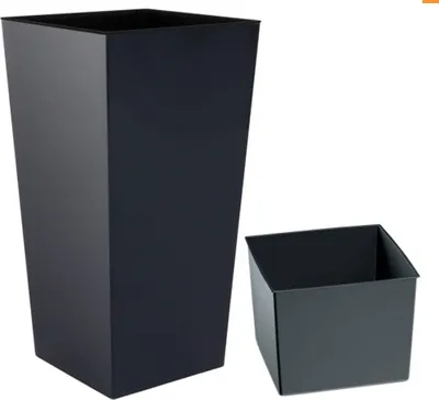 Obrázok produktu pre Kvetináč Urbi veľký tmavosivý 22 cm