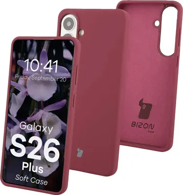 Produktbild von Silikon Handyhülle für Galaxy S26 Plus, Bizon Soft Case, Pflaumenfarbe