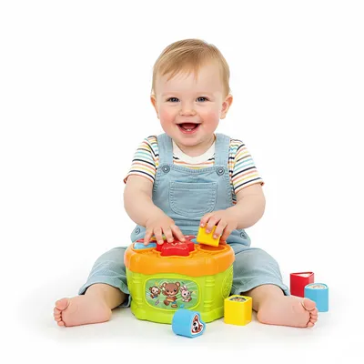 Produktbild von Baby Motorikwürfel mit Musik & Steckspiel  Lernspielzeug Musiktrommel