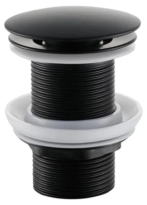 Zdjęcie produktu dla szkło ceramiczneO – odpływ umywalkowy – 5/4” typu click-clack bez przelewu – 10/60 mm – czarny matowy