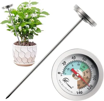 Produktbild von Bodenthermometer - Präzise Messung der Bodentemperatur - 178 cm Lang - Schwarz