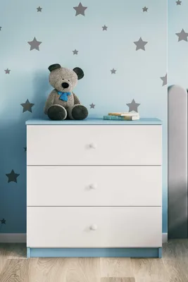 Produktbild von Kinderkommode mit Schubladen ohne Muster in der Farbe Blau Babydreams