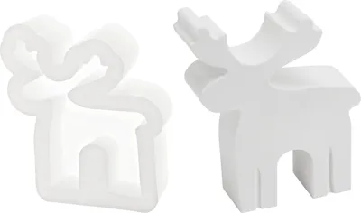 Produktbild von VBS Silikon-Gießform Elch 2cm Gießharz Kerzenwachs Seife Gießmasse Weihnachten