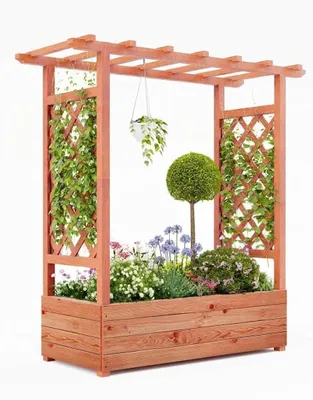 Produktbild von GarveeHome Holz Hochbeet mit Rankgitter für Garten Terrasse Balkon