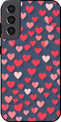 Produktbild von Smartphonica Telefon Fall fit für Samsung Galaxy S21 mit rosa und roten Herzen Impressum - TPU Backcover Fall mit rosa und roten Herzen Design